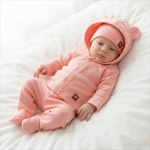 5 cz bawełniana kompletna WYPRAWKA do szpitala 50-62 koralowy róż