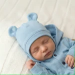 Czapka niemowlęca wiązana dresowa 62(38)-86(48) błękit