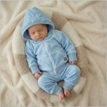 Dres niemowlęcy welurowy  56-86 niebieski