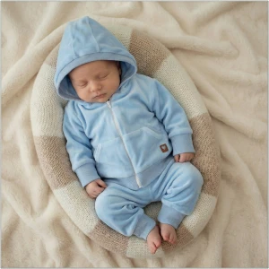 Dres niemowlęcy welurowy  56-86 niebieski