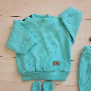 33 cz komplet sweter bluza spodnie czapka niemowlę noworodek elastyczny wyjście ze szpital awyprawka .jpg