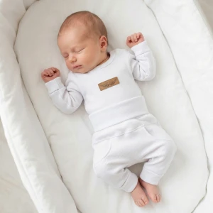 2 cz komplet prążkowany body+spodnie 56-86 biały