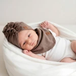 Czapka turban + chustka rozmiar 0-6miesięcy  6-12miesięcy 1-3lat czekoladowy