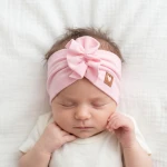 Szeroka opaska turban rozmiar 0-6miesięcy  6-12miesięcy 1-3lat różowa