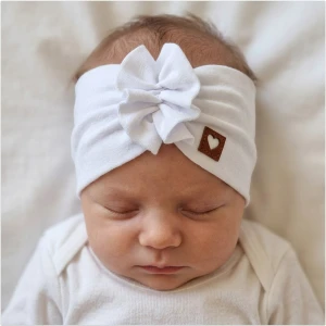 Szeroka opaska turban rozmiar 0-6miesięcy  6-12miesięcy 1-3lat biała