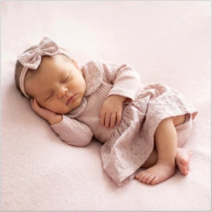 Body sukienka  bodosukienka długi rękaw prążkowana +opaska ażurowa 56-86 brudny róż