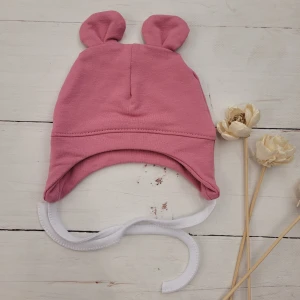 3czapka wiązana uszka dresowa wiosna jesień lato zima wyprawka niemowlę noworodek wyjście ze szpitala.jpg