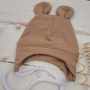8czapka wiązana uszka dresowa wiosna jesień lato zima wyprawka niemowlę noworodek wyjście ze szpitala.jpg