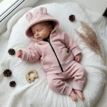 KAZUM Dres bluza + spodnie z dresówki ocieplanej 56-86 powder pink