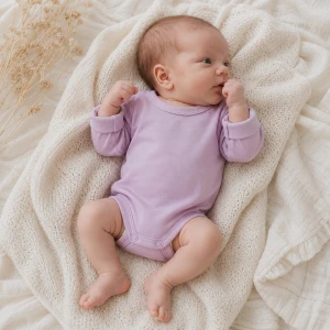 Body rosnące wraz z dzieckiem, długi rękaw  56-86 bliss lila