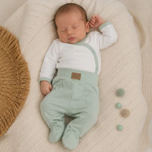 KAZUM2 cz komplet niemowlęcy body+półśpiochy zielony aquamarinearine ostatnie sztuki 50