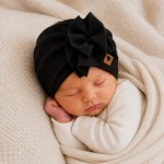 Szeroka opaska turban rozmiar 0-6miesięcy  6-12miesięcy 1-3lat czarna