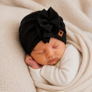 Szeroka opaska turban rozmiar 0-6miesięcy  6-12miesięcy 1-3lat czarna