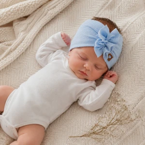 Szeroka opaska turban rozmiar 0-6miesięcy  6-12miesięcy 1-3lat błekitna