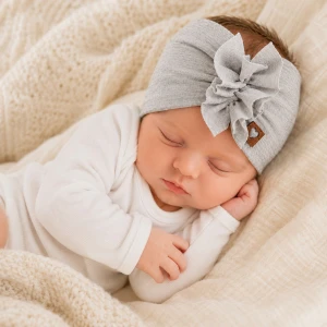 Szeroka opaska turban rozmiar 0-6miesięcy  6-12miesięcy 1-3lat szara