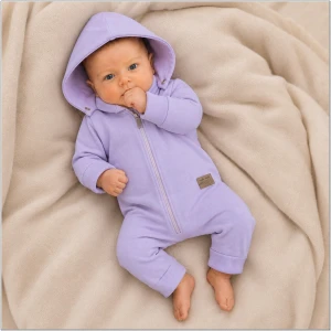 Kazum Kombinezon dresowy z odpinanym kapturem 56-86 soft lilac jasny fiolet
