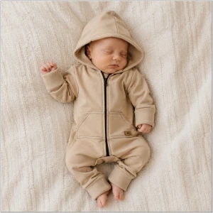Kazum Kombinezon, pajac 56-92 wygodny bawełniany cappuccino beige
