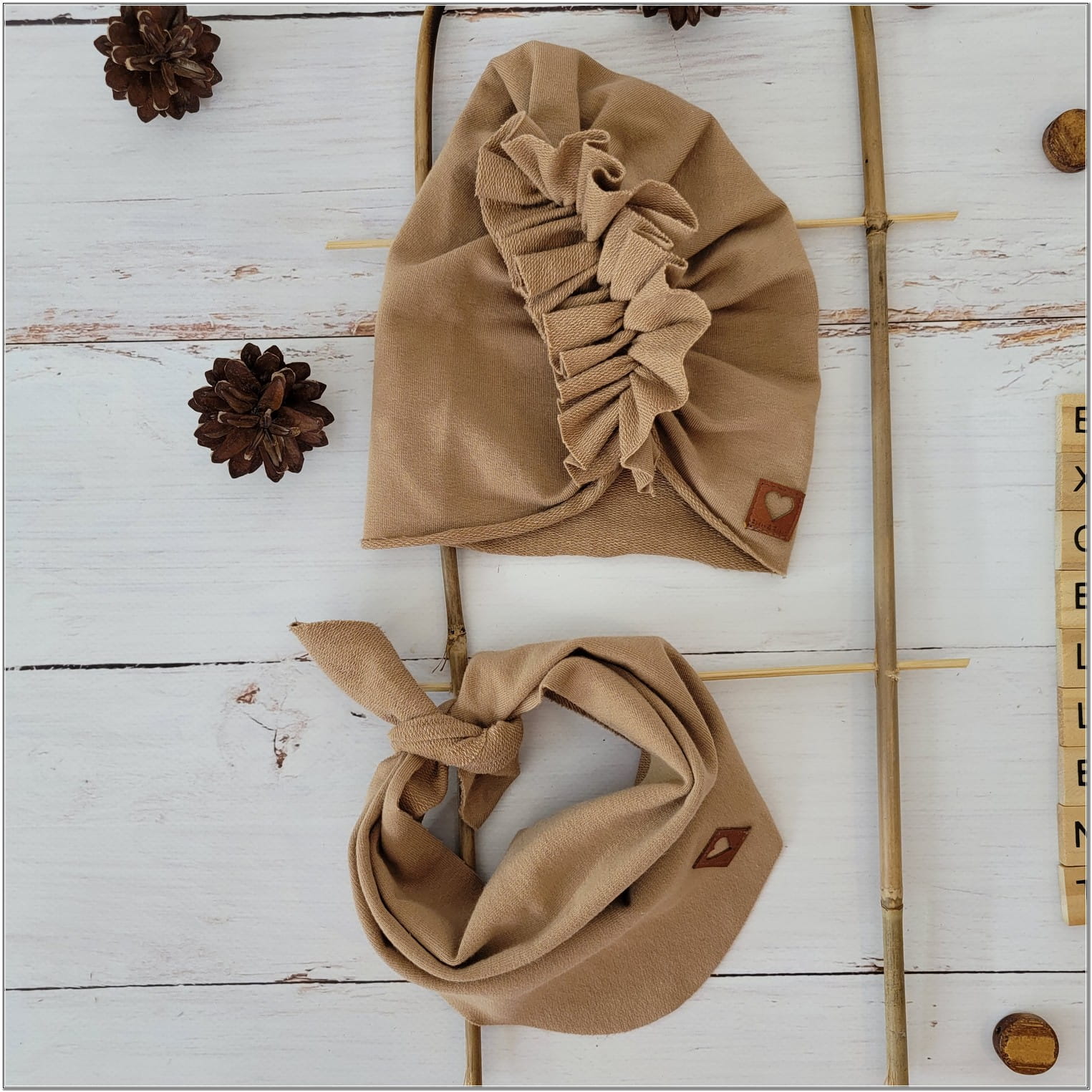 23 czapka turban + chustka jesień wiosna .jpg