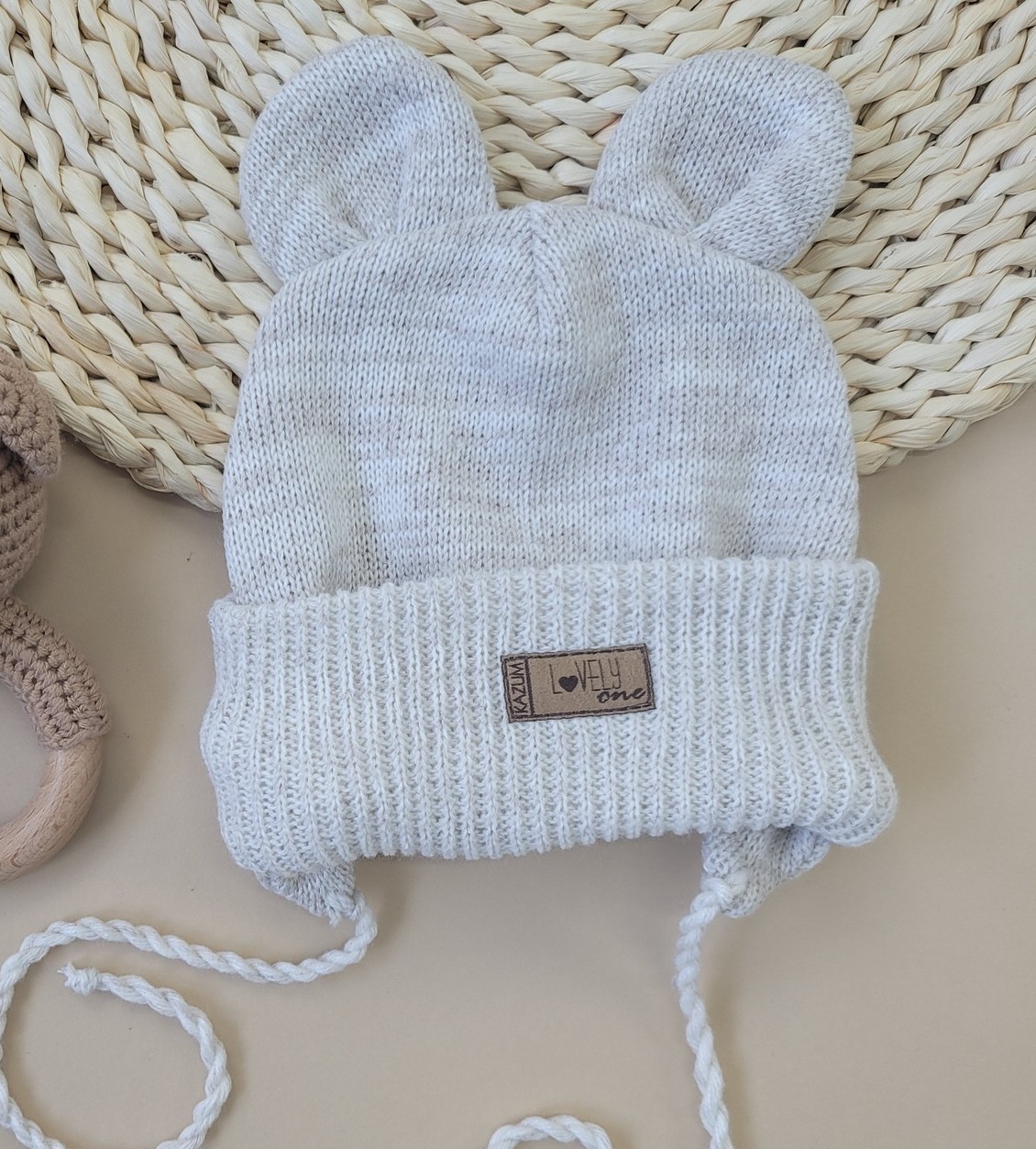 1noworodek niemowlę czapka wiosna jesień zima czapka włóczkowa.JPG