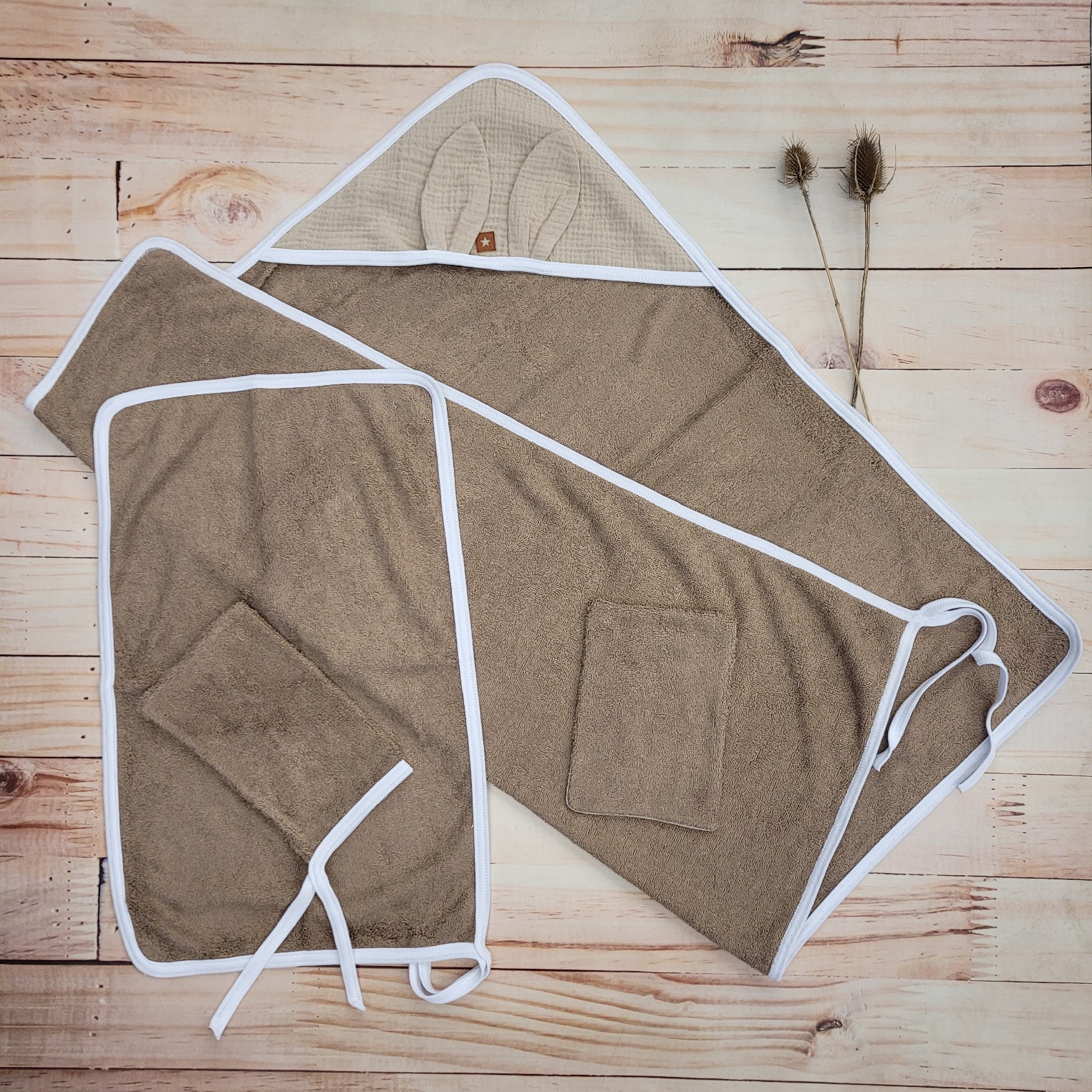 1ręcznik bambusowy myjka 4częsciowy komplet do kąpieli niemowle noworodek wyprawka.jpg