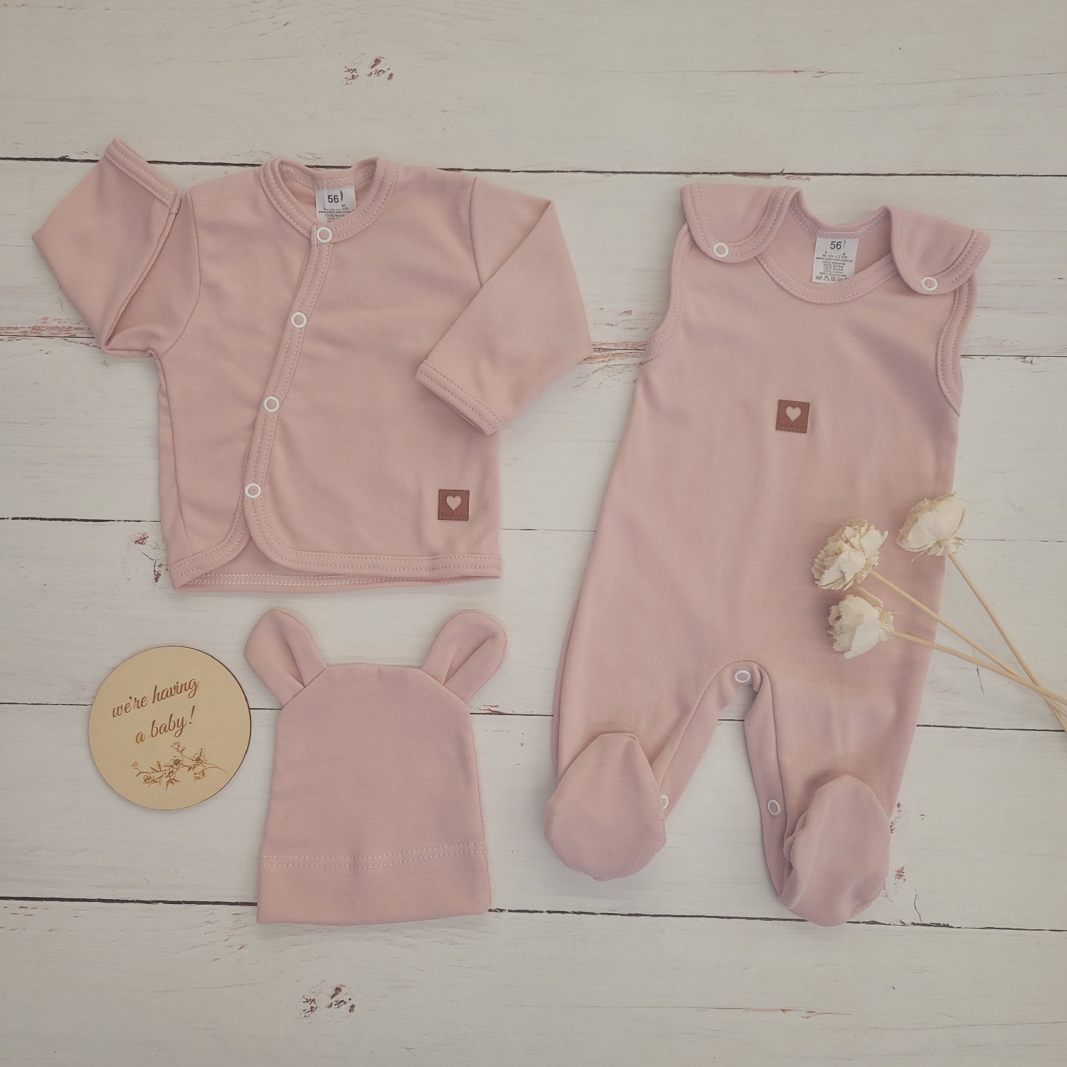 1wyprawka niemowlę noworodek wyjście ze szpital #wyprawka 2 cz dla dziewczynki brudny róż półspiochy .jpg